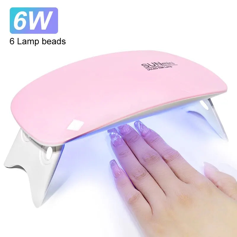 Mini sèche-ongles portable 6 W avec 6 LED UV .